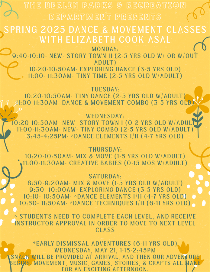 Spring 2025 Dance and Movement Classes
